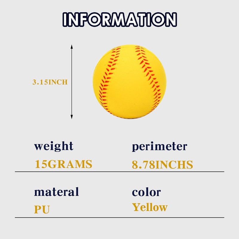 Bac-kitchen 4 Pack Foam Baseballs Practice softballs 9 inch Training Soft Baseballs Batting Hitting Fielding Indoor Outdoor - Image 2